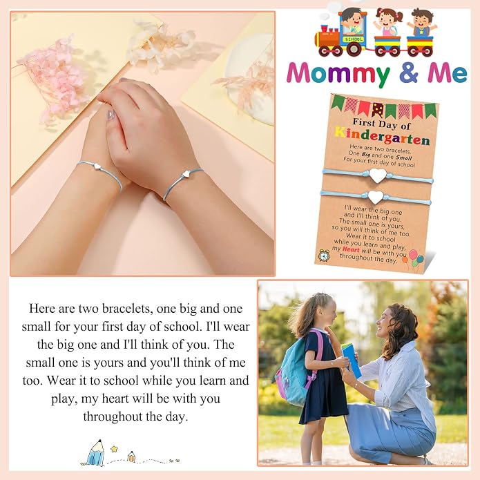 UNGENT THEM Big & Small Heart Bracelets Back to School Gifts for Girls