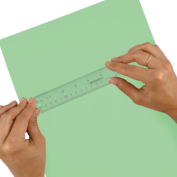 Westcott 10561 Acrylic Clear Ruler, 6 in (Pack of 5)