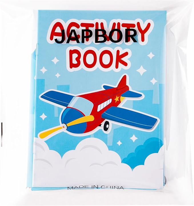 JAPBOR Airplane Party Coloring Books - 24PCS Mini Airplanes Theme Activity Color Book Bulk for Kid Party Favors, Cartoon Plane Small Colouring Pages for Birthday Gifts Class Drawing Painting Game