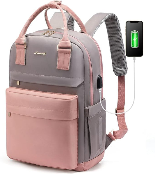 LOVEVOOK Laptop Backpack for Women 15.6 Inch Laptop Bag with USB Port, Fashion Waterproof Backpacks Teacher Nurse Stylish Travel Bags Vintage Daypacks Bookbag for College School Work