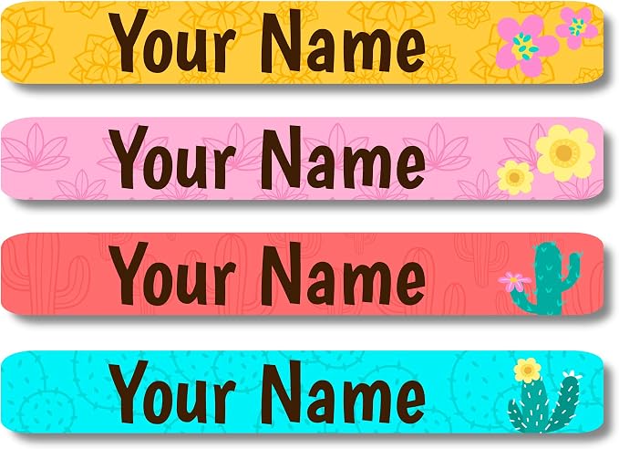 Lovable Labels Personalized Labels for Kids (120 Labels) - Waterproof Dishwasher Safe Peel and Stick Labels are Great for School Supplies Daycare Camp Bottles (FA La La Llama)