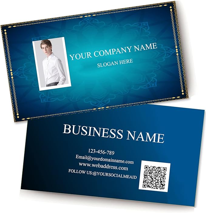 Customizable Printed Business Stock Cards -Single and Double-sided Color Printing - 3.5" x 2" - 100% Recycled Content (500/200 PCS) Premium Double-sided Print