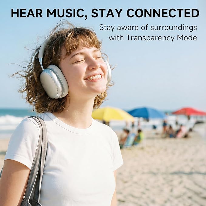 NC95 Hybrid Active Noise Cancelling Headphones with Knob Control, 120H Playtime Over Ear Headphones Wireless Bluetooth 6.0, App Control, Hi-Res Audio, Comfort Fit, Clear Calls for Travel/Workout