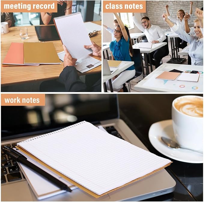 Maitys 6 Pcs Steno Spiral Notebooks, Attractive Color, Rustic Style