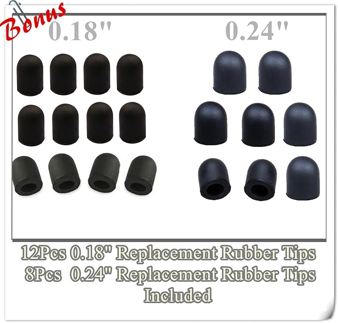 2-in-1 Stylus Touch Screen Pen for iPhone, Ipad, iPod, Tablet, Galaxy and More with 20Pcs Rubber Tips (Black)