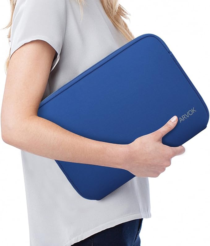 Arvok 11 11.6 12 Inch Laptop Sleeve Case for MacBook Air 12, Water-Resistant Neoprene Notebook Computer Tablet Sleeve, Carrying Bag Cover for Chromebook/HP/Dell/Lenovo/Asus/Acer, Dark Blue
