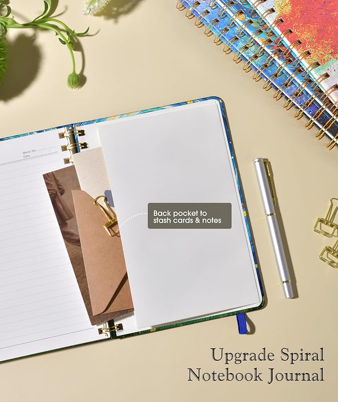 PAPEJOON Lined Spiral Journal Notebook for Women, A5 Cute Hardcover Spiral Journals for Writing, 150 Pages Pretty College Ruled Notebooks for Work & Note Taking, 5.75" x 8.38", Cosmic Tree of Life