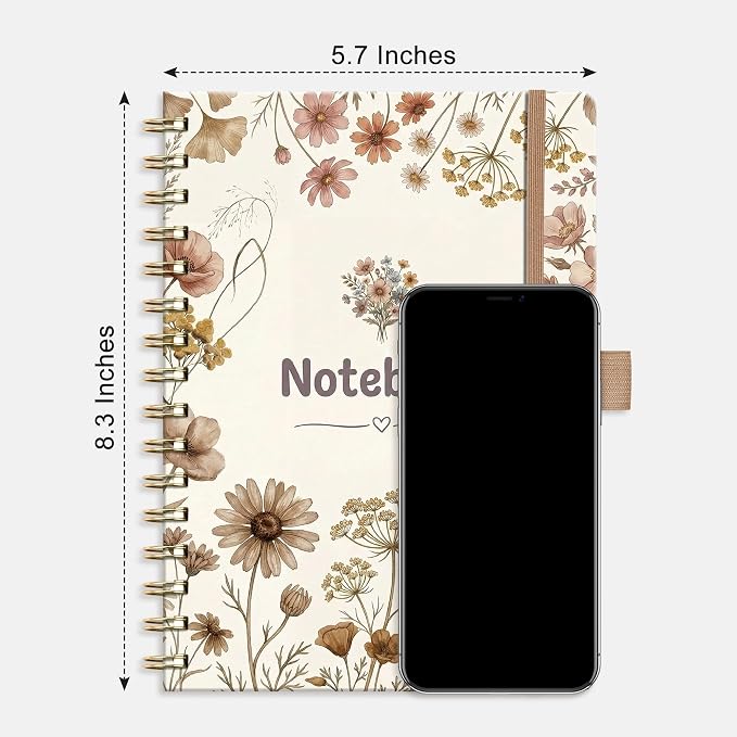 AHGXG Spiral Journal Notebook, 160 Lined Pages, A5 Size (5.7'' x 8.3'')