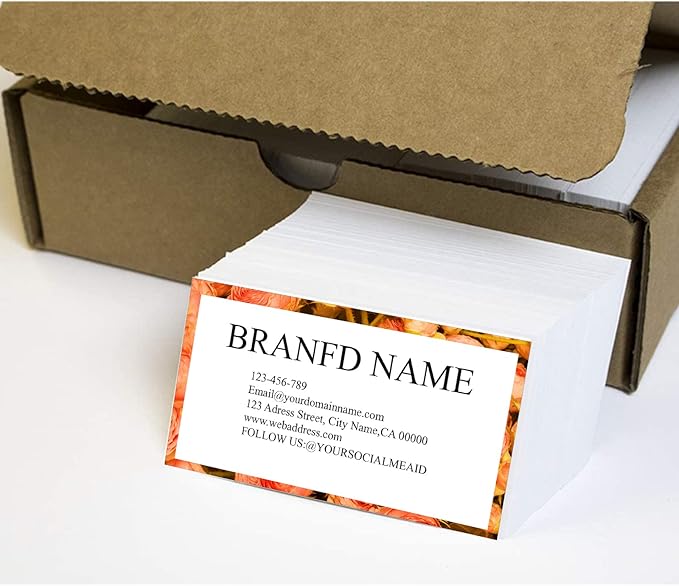 Custom Printed Business Stock Cards - Thick Sturdy Stock - 3.5" x 2" - 100% Recycled Content (500/200 PCS) Premium Double-sided Print