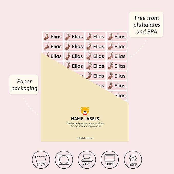 Personalized Name Labels for Kids (180) – Custom Waterproof & Durable Stickers for Clothing, Daycare, Office & School Supplies - Insects