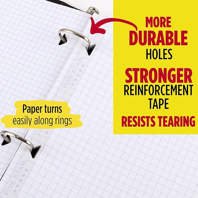 Five Star Loose Leaf Graph Paper, 6 Pack, Reinforced Filler Paper, 8.5 x 11, 100 Sheets per Pack
