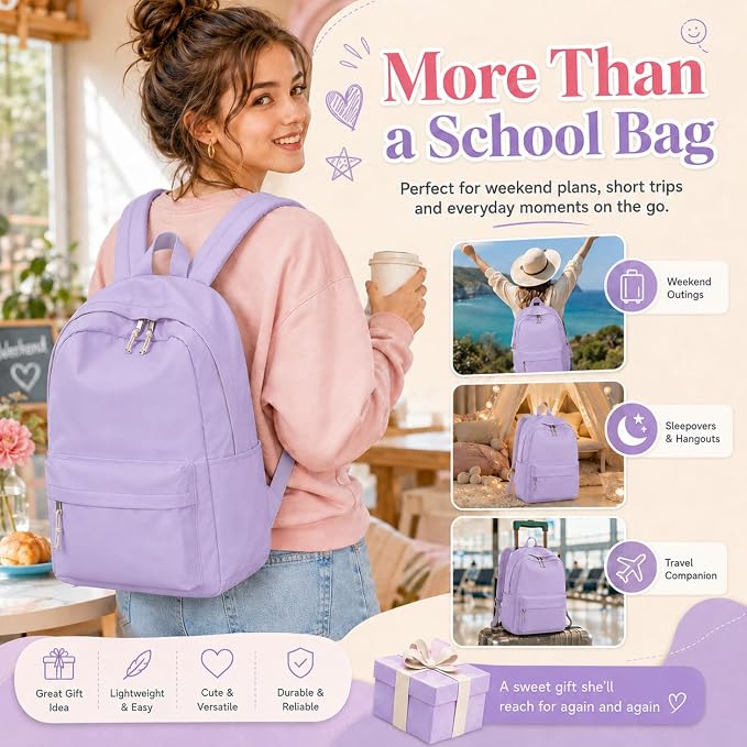 LOIDOU Backpack for Teen Girls Middle-School Primary Elementary Bookbags 17inch Kids Backpack Women laptop Backpack Lightweight Casual Daypack