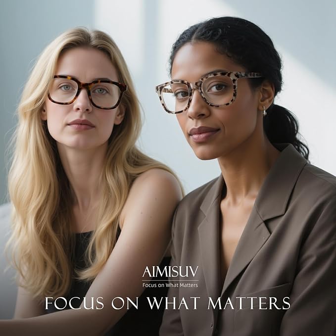 Reading Glasses for Women Men - Blue Light Blocking Magnifying Readers,Square Anti-Glare Computer Eyeglasses
