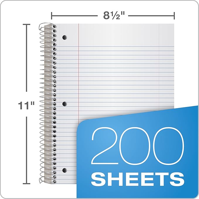 Oxford 5-Subject Notebook, 8-1/2" x 11", College Rule, 200 Sheets, 4 Dividers (65581)