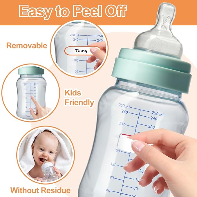 Waterproof Name Labels for Kids Child - Self-Laminating,Dishwasher Safe Name Stickers for Daycare,School Supplies,Toddler Baby Bottles,Sippy Cups,Travel Size Water Bottles - Washable,136 PCS.