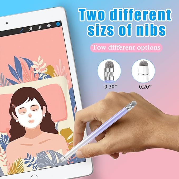 Bopomofo 2PCS Stylus Pens for Touch Screens,Stylus Pen for iPhone/iPad/Tablet Android/Microsoft Surface,Compatible with Touch Screens(Purple/Blue)