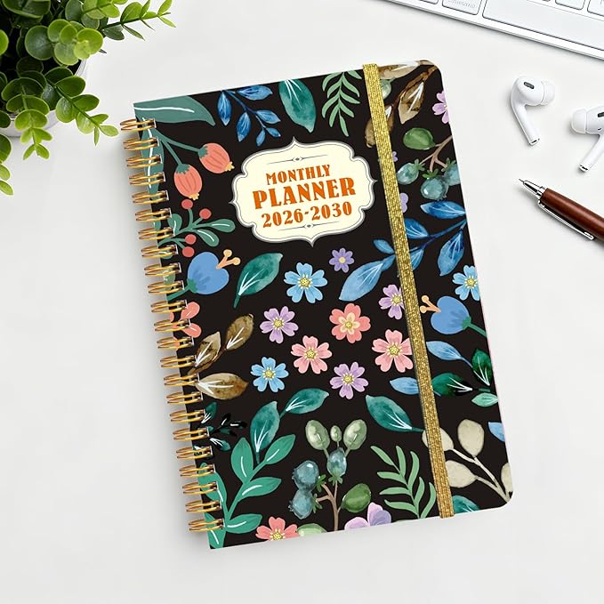 2026-2030 Monthly Planner - 5 Years Monthly Planner with Calendar from Jan 2026 to Dec 2030, 60 Months Schedule Organizer, A5 Size Spiral Bound Notepad Planners with to Do List