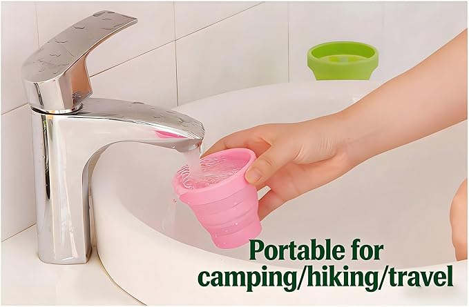 3-Pack Colorful Folding Silicone Cup Travel Cup Camping Cup