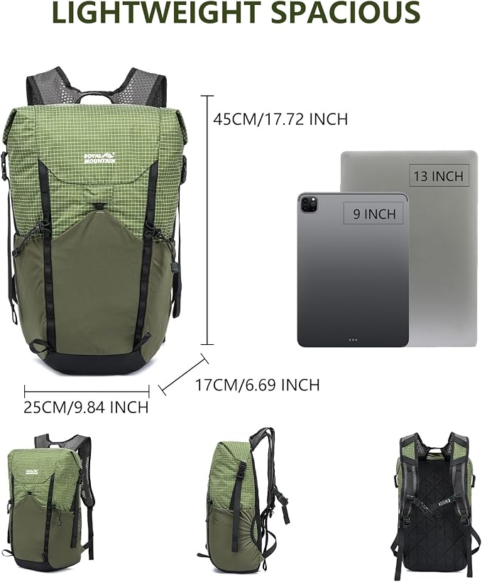 20l Hiking Backpack For Women&Men, Water Resistant Daypack Backpacks, Foldable & Packable Hiking Backpack, Lightweight Small Daypack For Travel Camping (Green)