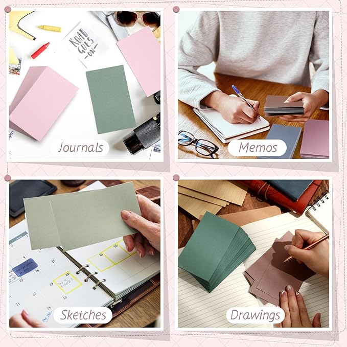 Ctosree 1440 Pcs Colored Index Card Blank Index Note Colored Flash Cards Blank Colorful Study Notecards Flashcards Memo Scratch Pad for Office School Supplies(3 x 5 Inch,Novel Color)
