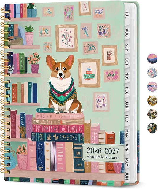 Planner 2026–2027, Academic Monthly Weekly Spiral Calendar, July 2026 – June 2027, Hardcover Agenda Notebook with Tabs, 6.3" x 8.5", Perfect for Students, Teachers, School & Daily Planning - Shelf Stories