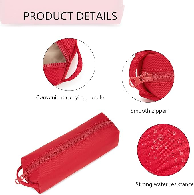 Pencil Case Soft School Pencil Pouch Bag for Easy Carry Stylish and Durable (Red)