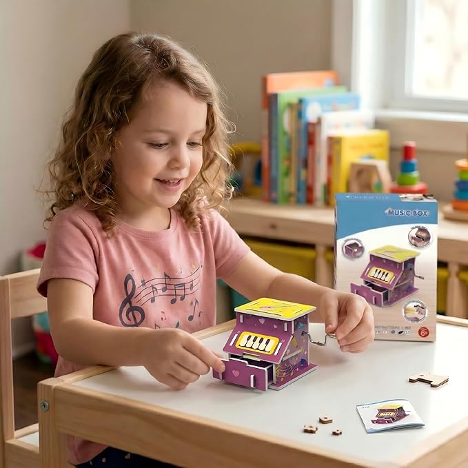 STEM DIY Mechanical Music Box Building Kit for Kids Aged 6+ - Educational Hands-on Toy, Assemble Your Own Sound Box, Creative Science Experiment Gift Idea