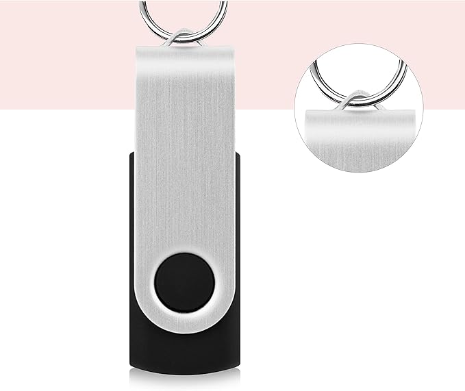 KOOTION 16GB Flash Drive 16gb USB Flash Drive 10 Pack Thumb Drive Memory Stick Swivel Jump Drive Keychain Design, Mixcolored