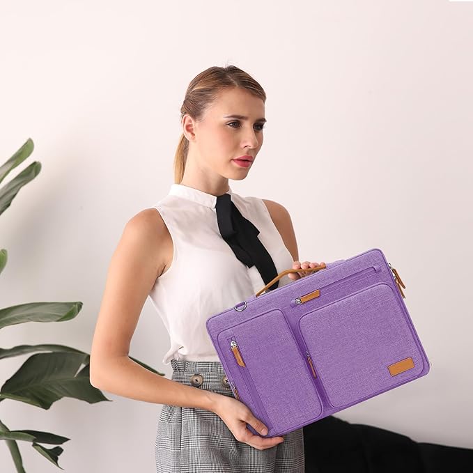 MOSISO 360 Protective Laptop Shoulder Bag,13 inch Computer Bags Compatible with MacBook Neo 13 inch 2026/Air M5 M4 M3 M2 M1/Pro 13 2026-2016,Side Open Messenger Bag with 4 Zipper Pockets, Lilac