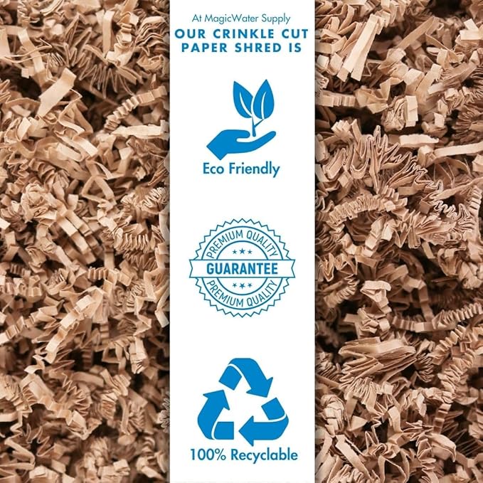 MagicWater Supply - 2 oz - Kraft - Soft & Thin Crinkle Cut Paper Shred Filler great for Gift Wrapping, Basket Filling, Birthdays, Weddings, Anniversaries, Valentines Day, and other occasions