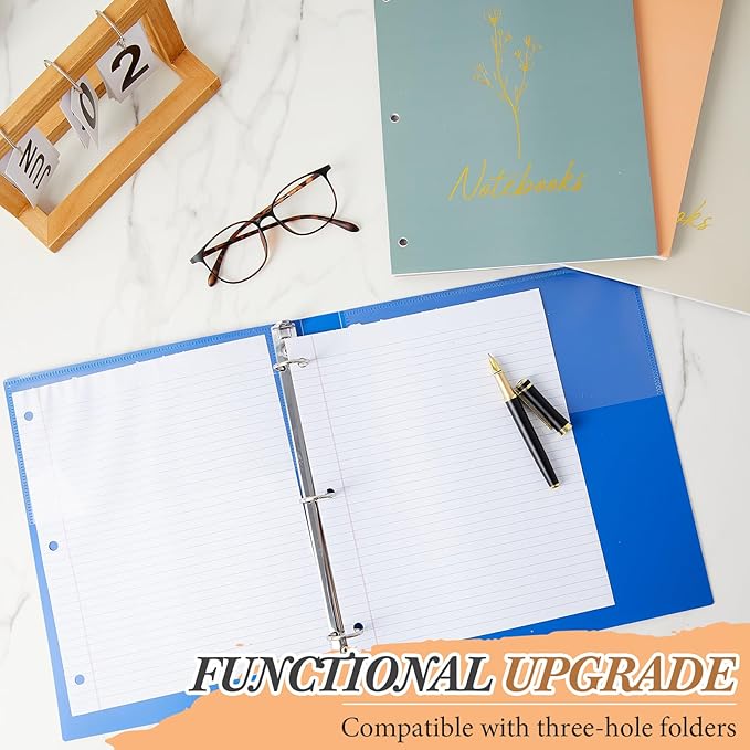 MotiMind 3 Pack 8.5" x 11" Top Spiral Notebook with 3 Hole Punched Gold Stamping Legal Pads College Ruled Notepad 50 Sheets Hard Cardboard Paper Wirebound Notepad for Office School Business