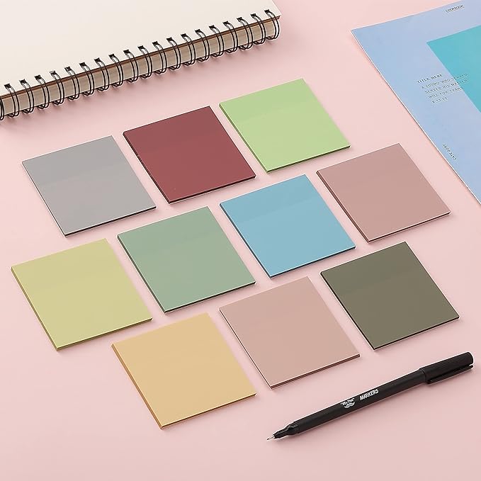 Mr. Pen- Transparent Sticky Notes, 3" x 3", 12 Pads, 600 Sheets, See Through Self-Adhesive Notes for Bible Journaling and Studying, Water-Resistant, Easy to Peel, Clean Removal