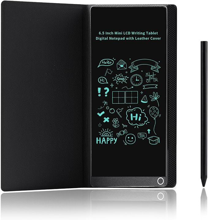 6.5inch Digital Notepad Portable Mini LCD Writing Tablet Electronic Notebook with Protective Cover Reusable Drawing Board