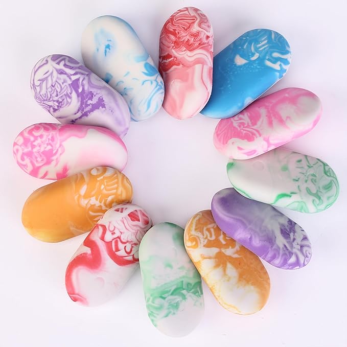 Mr. Pen- Marble Pencil Erasers, 12 Pack, 1" x 2", Soft Rubber Marble Pencil Erasers for School, Office, Art Sketching, Homework, Exams, Clean Smudge-Free Correction