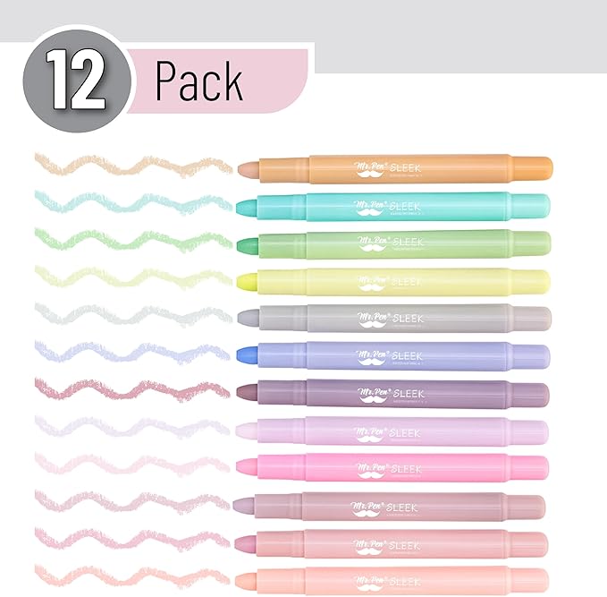 Mr. Pen- No Bleed Gel Highlighters, Morandi Colors, 12 Pack, Bible Highlighters and Pens No Bleed, Bible Markers for Study, Journaling, School Supplies and Accessories