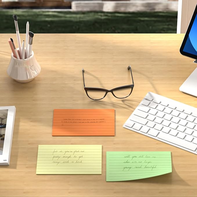 500PCS Colored Index Cards, 3x5 Inches Flash Cards with Ring (3x5(800))