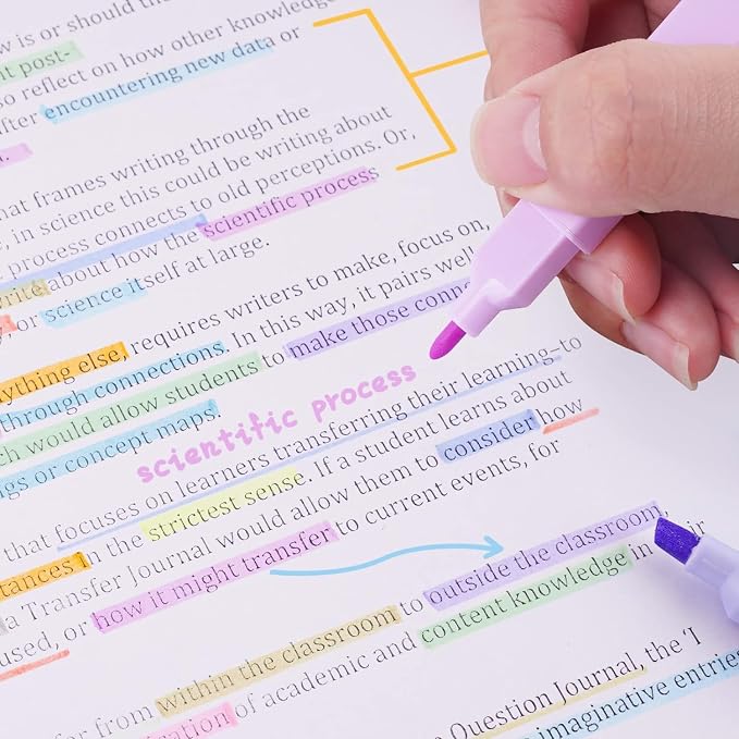 Pastel Bible Highlighters, 12 Pack Dual Tip Highlighters, No Bleed Highlighters for Bible Study, Journaling, Notes, School and Office, Assorted Soft Colors