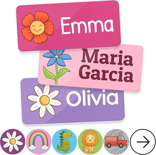 TagBuddy® Personalized Daycare Name Labels for Kids [140pcs] - Waterproof Name Stickers for School, Baby Bottles & Clothing - Custom Name Stickers - Washable Stick On Labels (1.2”x0.5”)