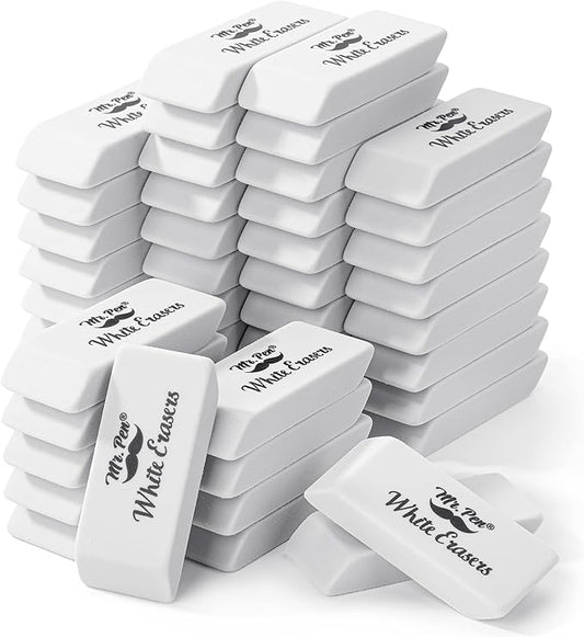 Mr. Pen- White Pencil Erasers Bulk, 36 Pack