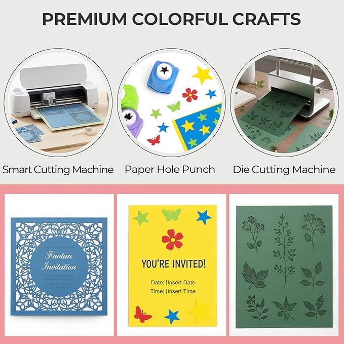 Koogel 200 Sheets Colored Cardstock, 8.5 x 11 Inches,70lb/ 180gsm, 30 Colors Scrapbook Paper for DIY Crafts Card Making, Back to School Supplies