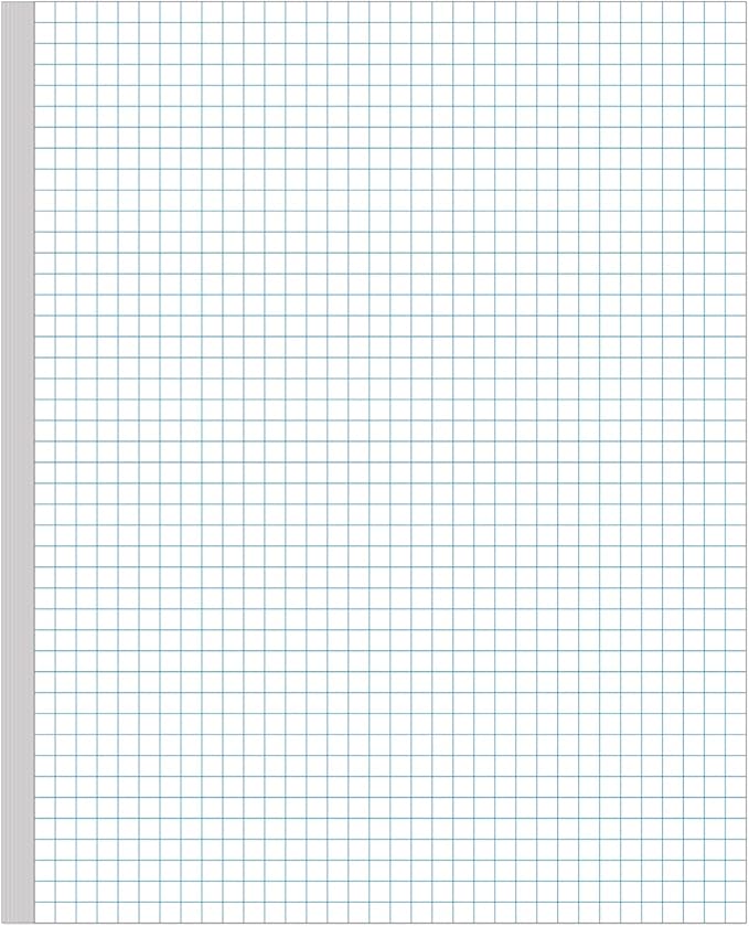 Graph Paper - A4 Unpunched Grid Paper, 100Sheets / 200Pages Double Sided, 4"x4" Blue Quad Rule, 100gsm White Paper, 8.5'' x 11''