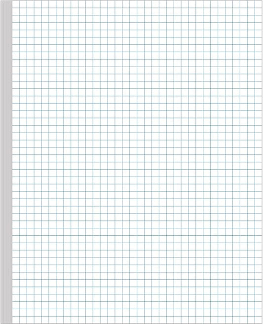 Graph Paper - A4 Unpunched Grid Paper, 100Sheets / 200Pages Double Sided, 4"x4" Blue Quad Rule, 100gsm White Paper, 8.5'' x 11''