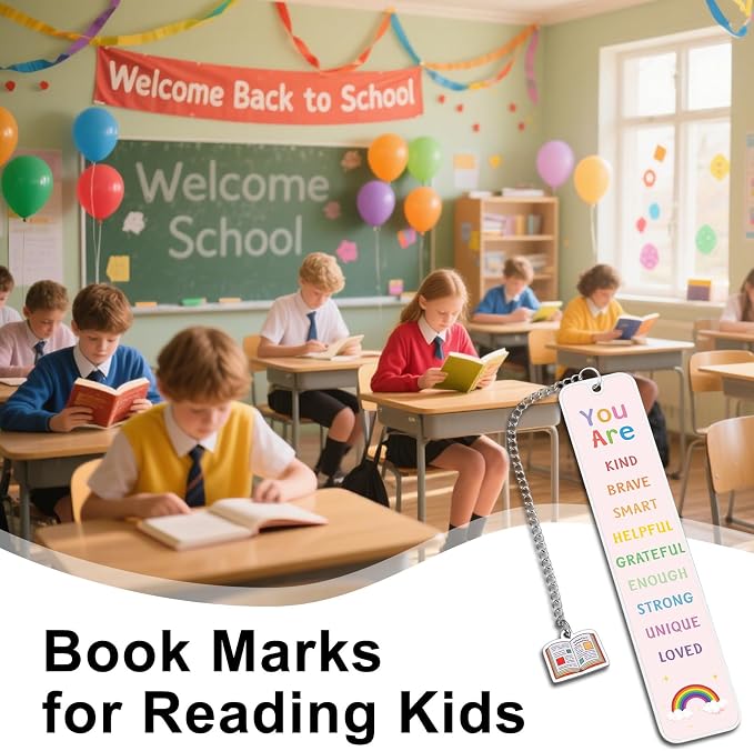 Bookmarks for Kids, Back to School Gifts for Kids, Book Marks for Reading Kids, 8th 5th Grade School Supplies for Girls, College Dorm Room Essentials for Girls Daughter Granddaughter