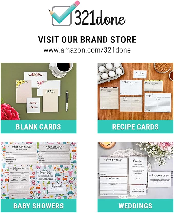 321Done Lined Notepad & Memo Pad, College-ruled Writing Pads - 50 Tear-Off Sheets, 5.5x8.5 Notepads, Note Pads, Note Paper, Scratch Pad, Plain White 70 lb Paper, Chipboard Backing, Made in USA