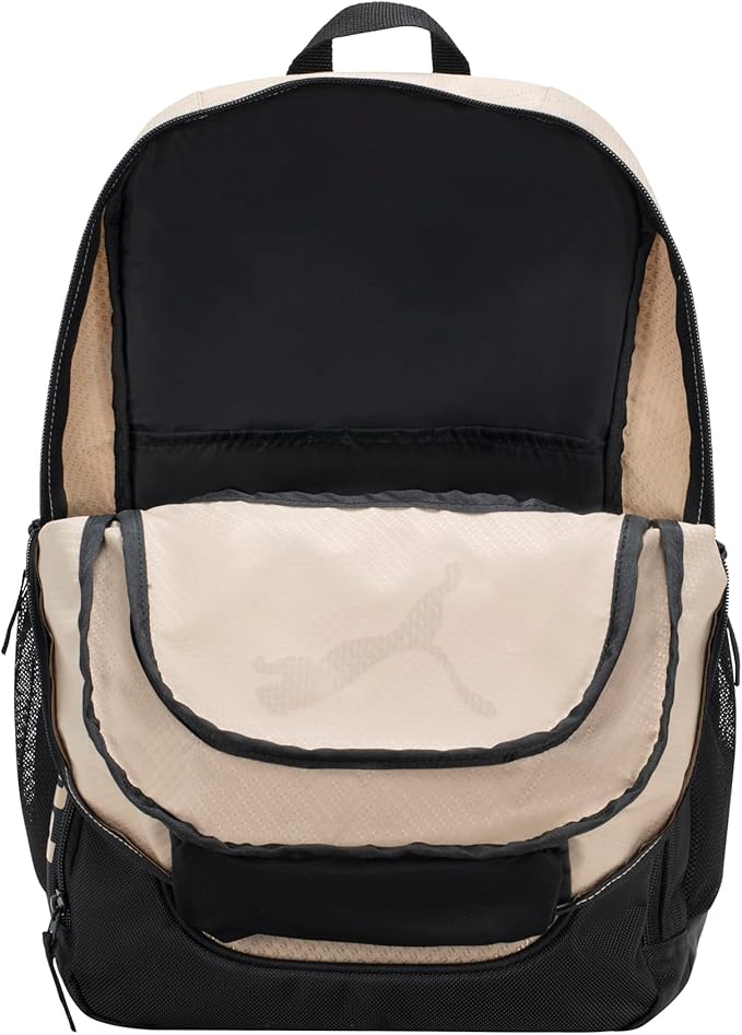 PUMA Contender Backpack with Laptop Sleeve, Item Organizer & Media Pocket, Tan Combo, One Size