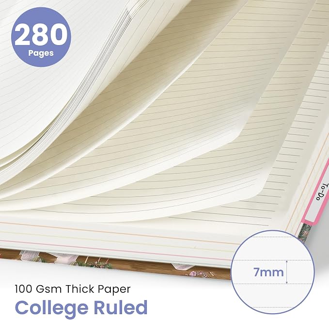 Taja Spiral Notebooks for Work 5 Subject Notebook with Removable Dividers