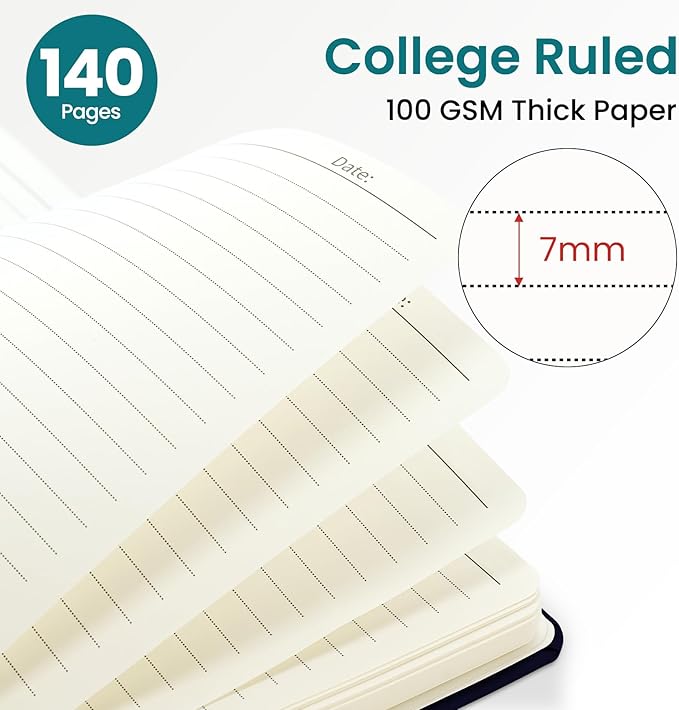 ZOTIA Lined Spiral Journal for Women, A5 Cute Hardcover College Ruled Notebook for Work, School & Note Taking, Aesthetic Writing Journal, 140 Pages (5.8" x 8.3"), Coral Reef