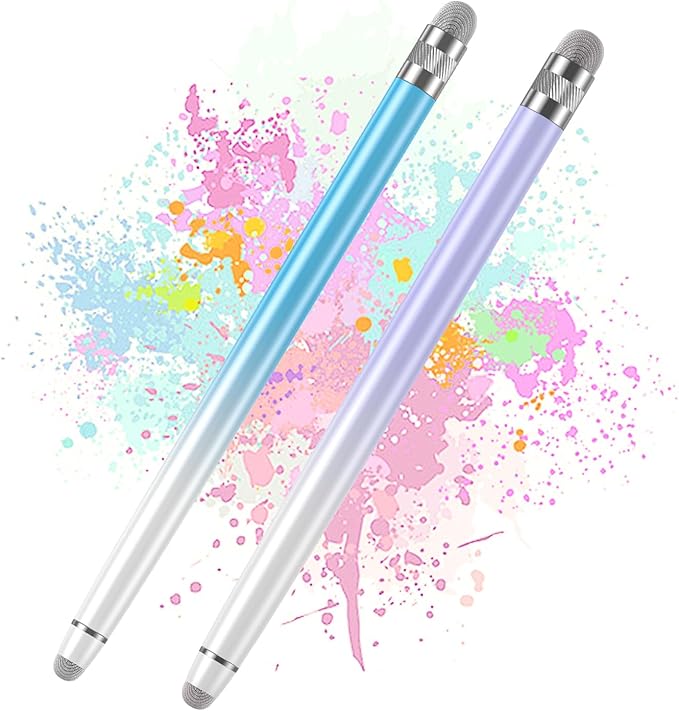 Bopomofo 2PCS Stylus Pens for Touch Screens,Stylus Pen for iPhone/iPad/Tablet Android/Microsoft Surface,Compatible with Touch Screens(Purple/Blue)