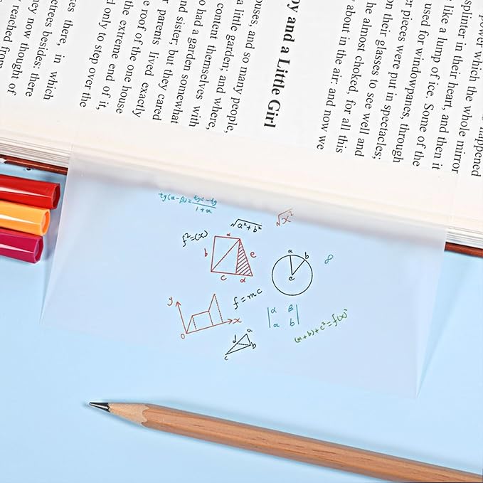 200 Pcs Large Translucent Self-Adhesive Clear See Through Post Stickys Note Clear Stickys Note 3x5 Inch Transparent Sticky Notes Pad Transparent Sticky Notes for Office School Supplies Tabs