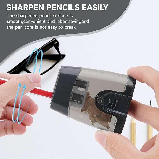 Eagle Manual Pencil Sharpener, 2 Holes, for Standard and Jumbo Color Pencils, 24×51×63 MM, Perfect for Kids, Pack of 2